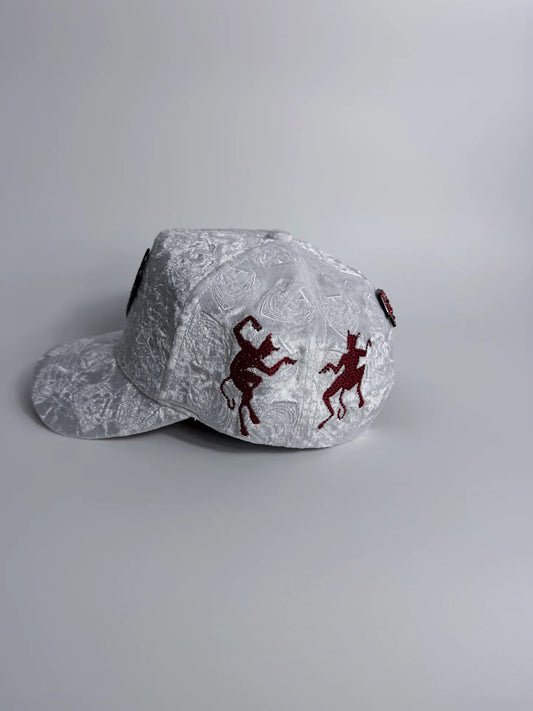 White velvet baseball cap