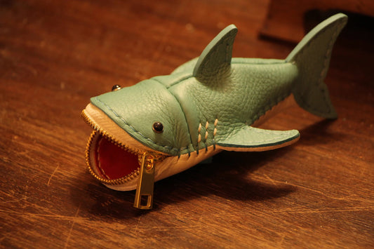 Handmade Leather Shark Coin Purse