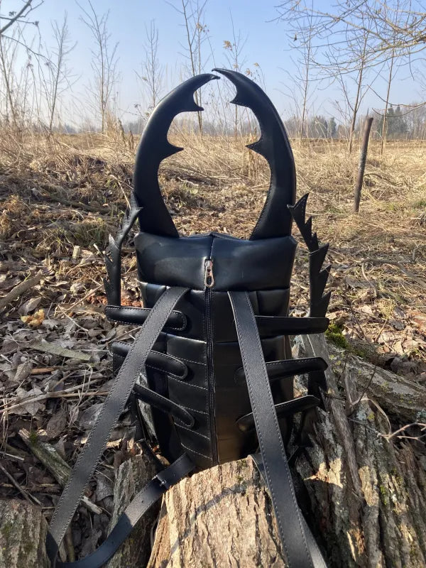 Handmade Stag Beetle Leather Backpack