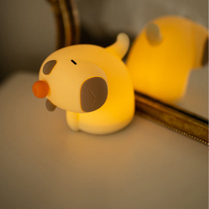 Squishy Silicone Playful Capybara LED Night Light - Perfect Gift for Kids and Girls