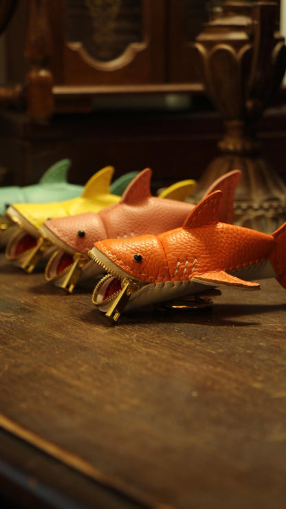 Handmade Leather Shark Coin Purse