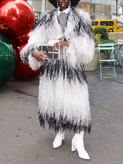 Faux Fur Tassel Long Coat