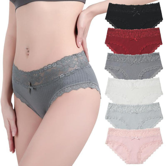 Women's upgraded pure cotton lace panties
