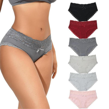 Women's upgraded pure cotton lace panties