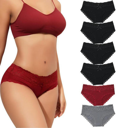 Women's upgraded pure cotton lace panties