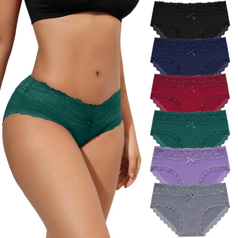 Women's upgraded pure cotton lace panties