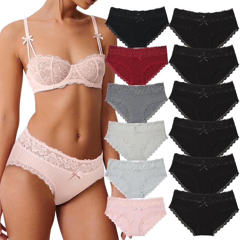 Women's upgraded pure cotton lace panties