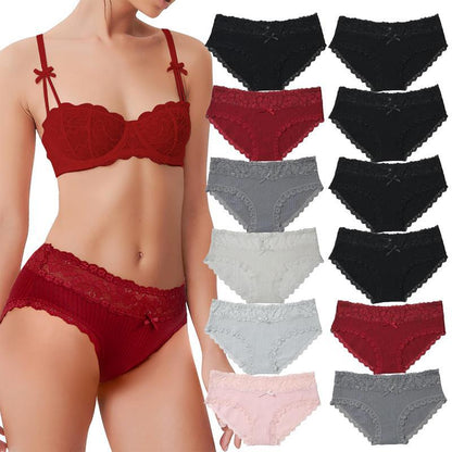 Women's upgraded pure cotton lace panties