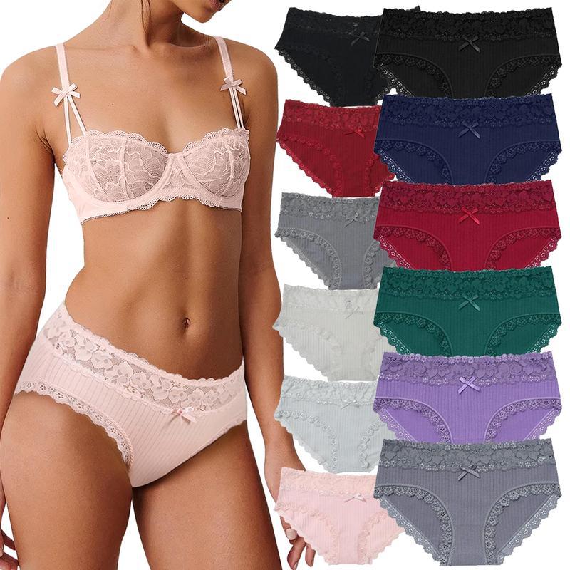 Women's upgraded pure cotton lace panties