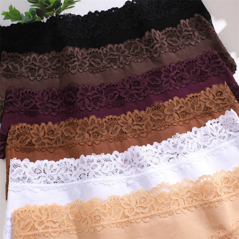 Women's high-quality pure cotton lace panties