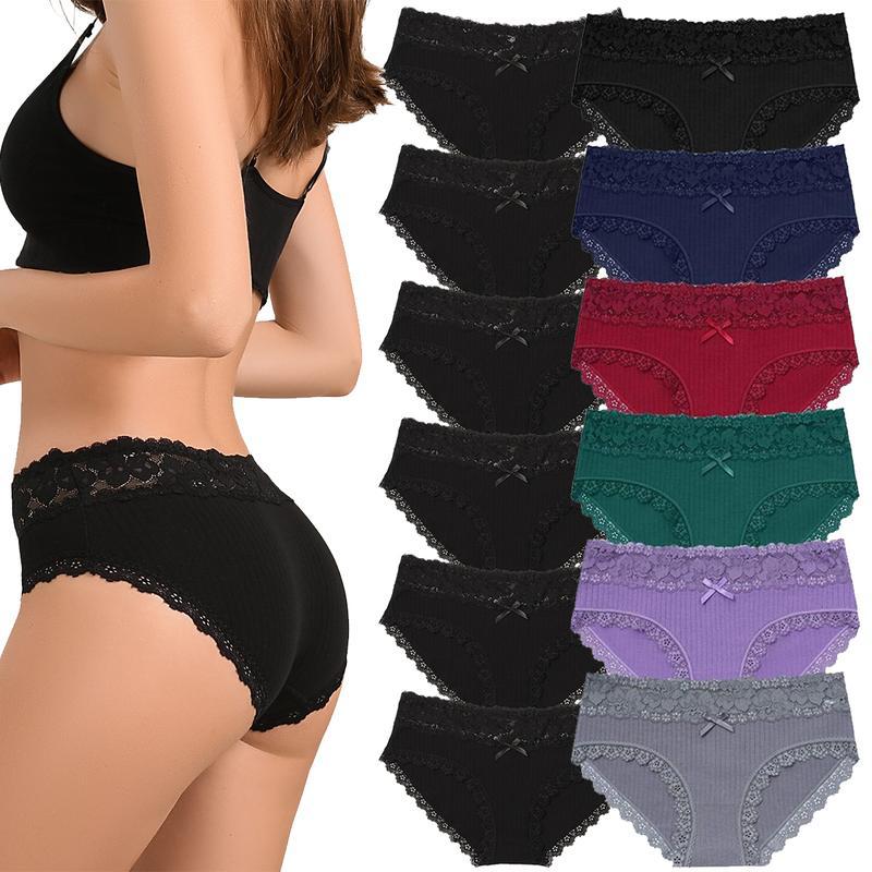 Women's upgraded pure cotton lace panties