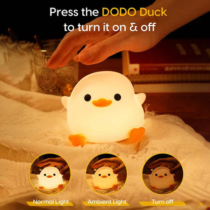 Duck Night Light Silicone Dimmable Nursery Nightlight