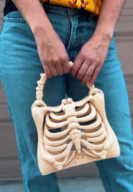 Halloween Gothic Skeleton Ribcage Handbag