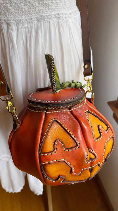 🎃Halloween Handmade Leather Pumpkin Bag