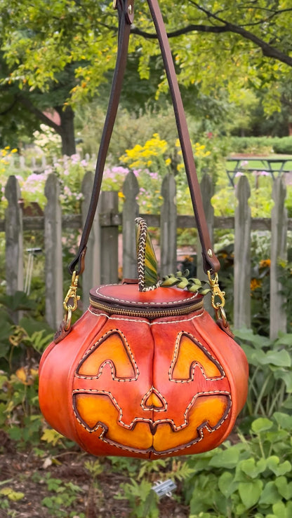 🎃Halloween Handmade Leather Pumpkin Bag