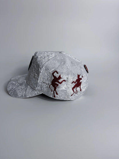 White velvet baseball cap