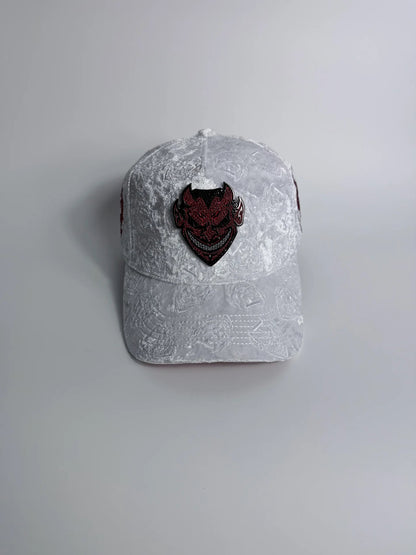 White velvet baseball cap