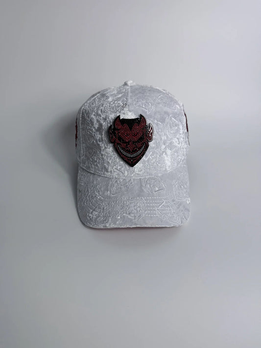 White velvet baseball cap