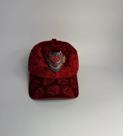 Red velvet baseball cap