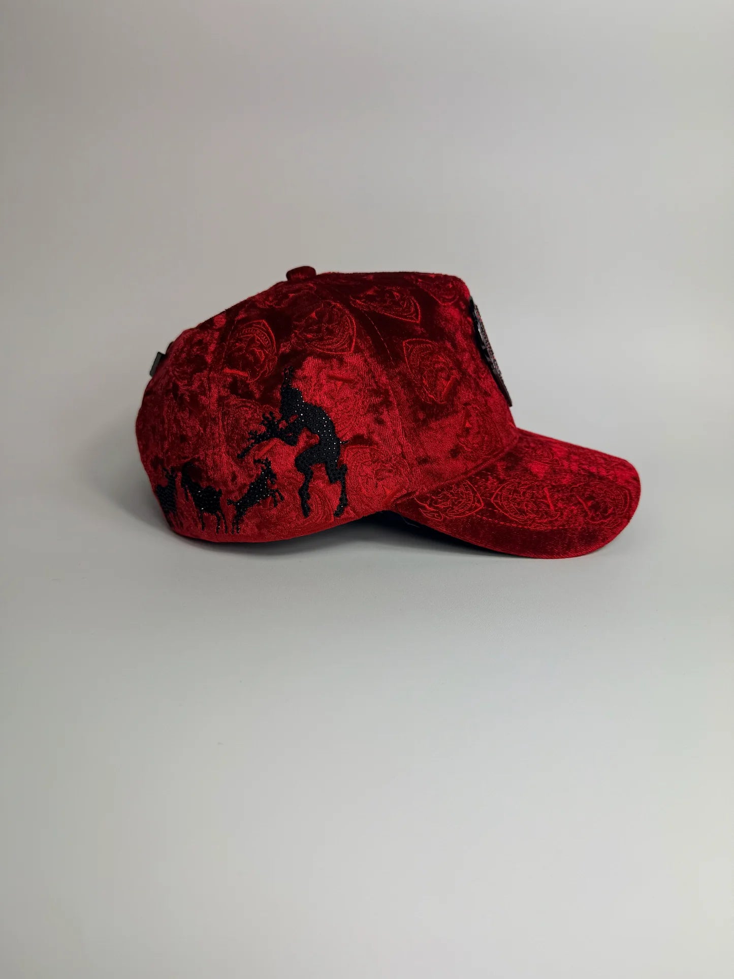 Red velvet baseball cap