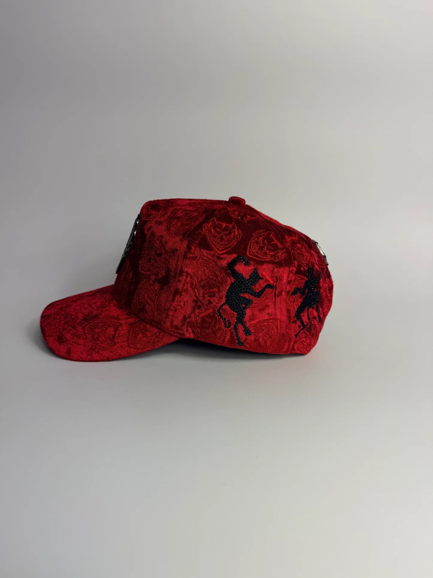 Red velvet baseball cap