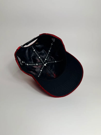 Red velvet baseball cap