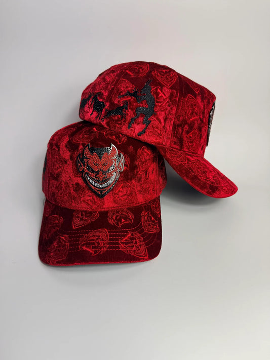 Red velvet baseball cap