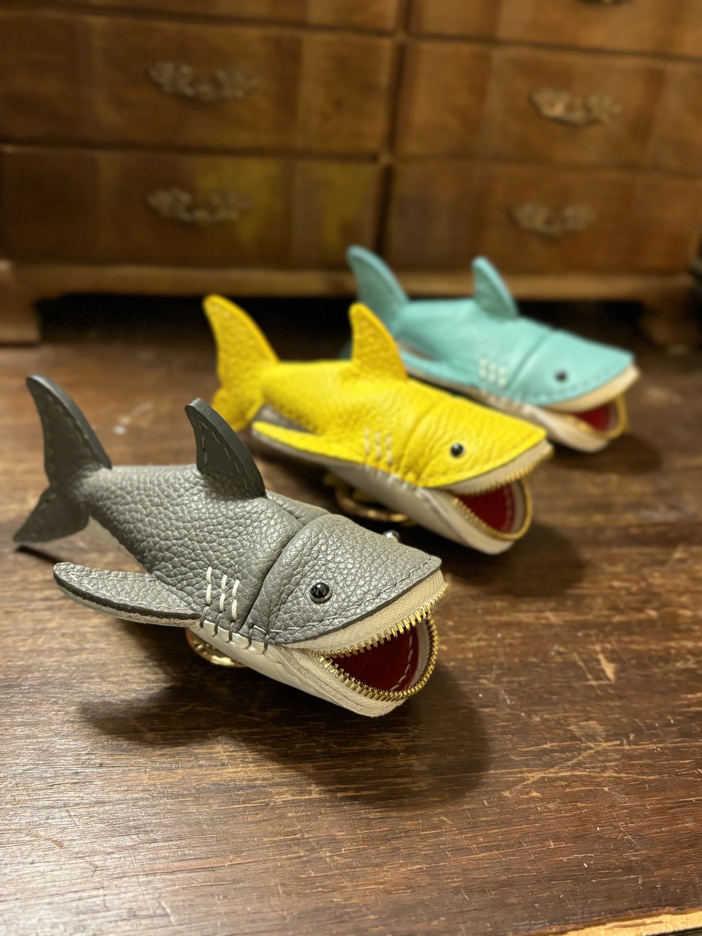 Handmade Leather Shark Coin Purse