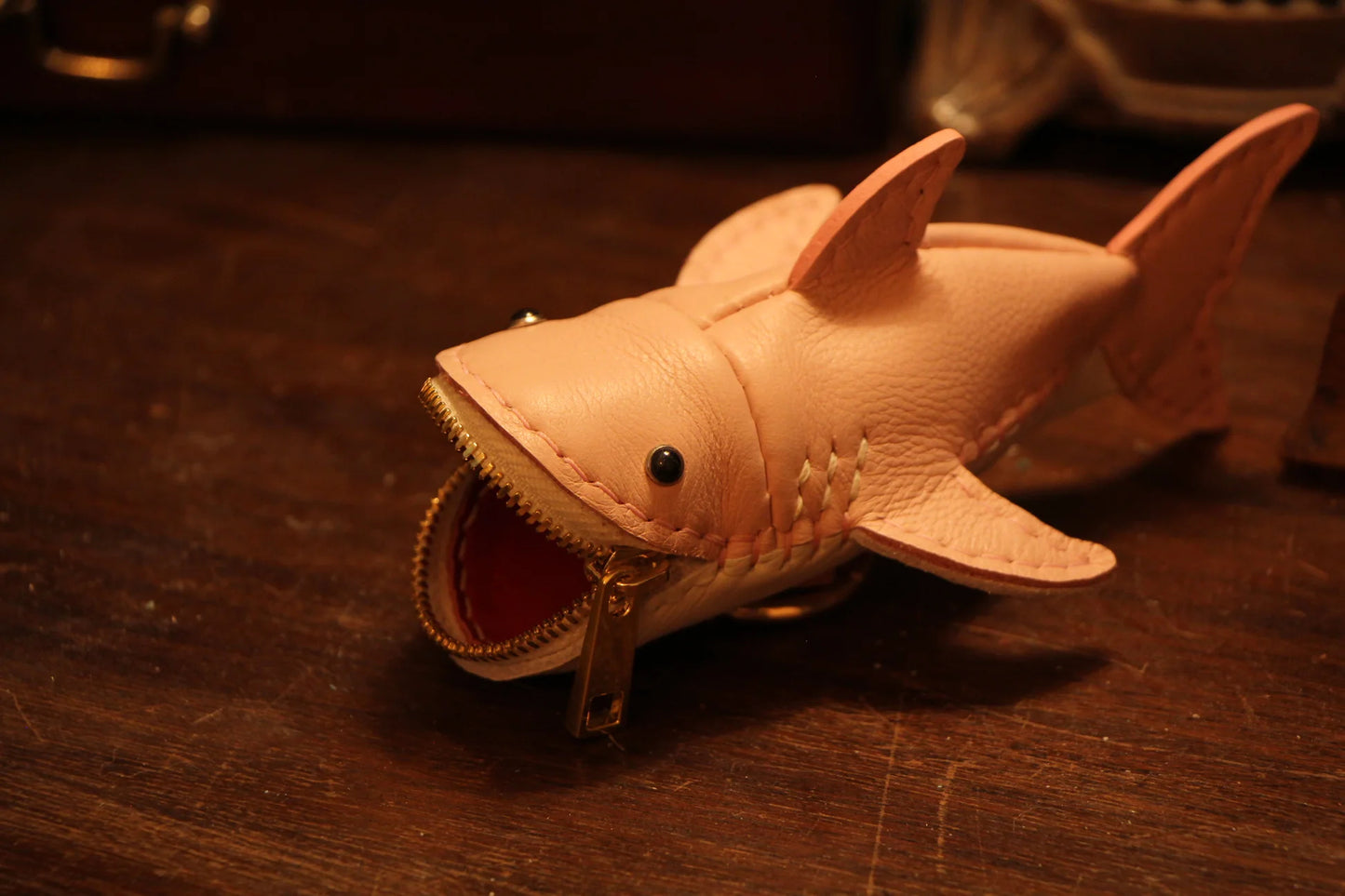 Handmade Leather Shark Coin Purse