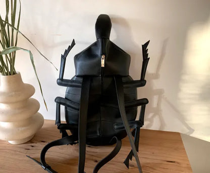 Handmade Rhinoceros Beetle Leather Backpack