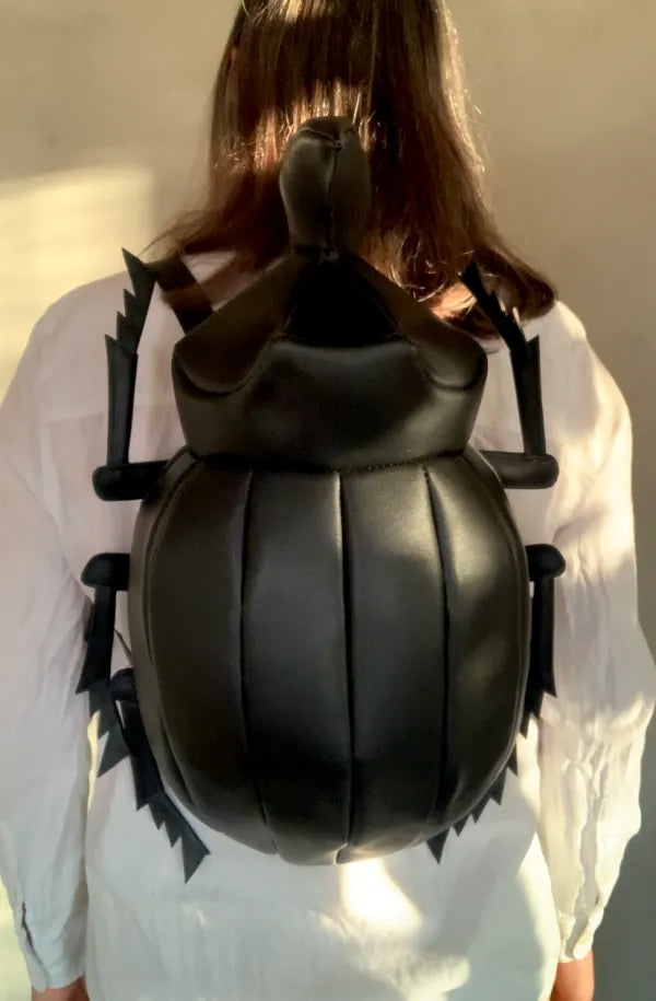 Handmade Rhinoceros Beetle Leather Backpack