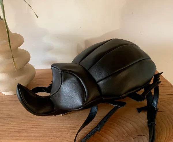 Handmade Rhinoceros Beetle Leather Backpack
