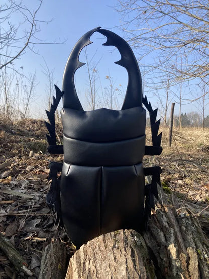 Handmade Stag Beetle Leather Backpack