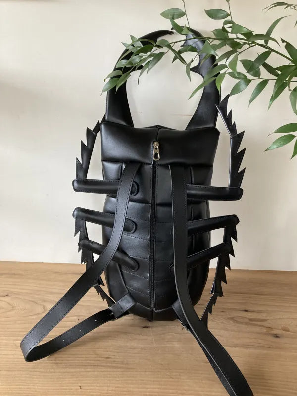 Handmade Stag Beetle Leather Backpack