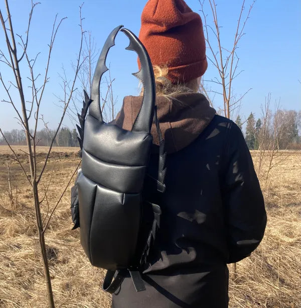 Handmade Stag Beetle Leather Backpack