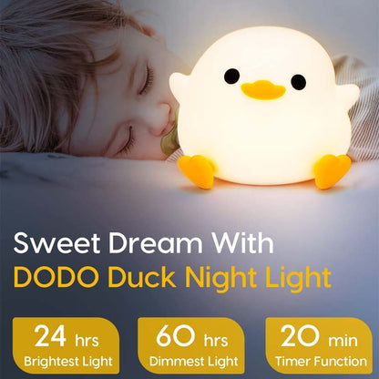 Duck Night Light Silicone Dimmable Nursery Nightlight