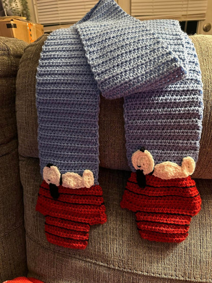 Hand-knitted cute puppy scarf