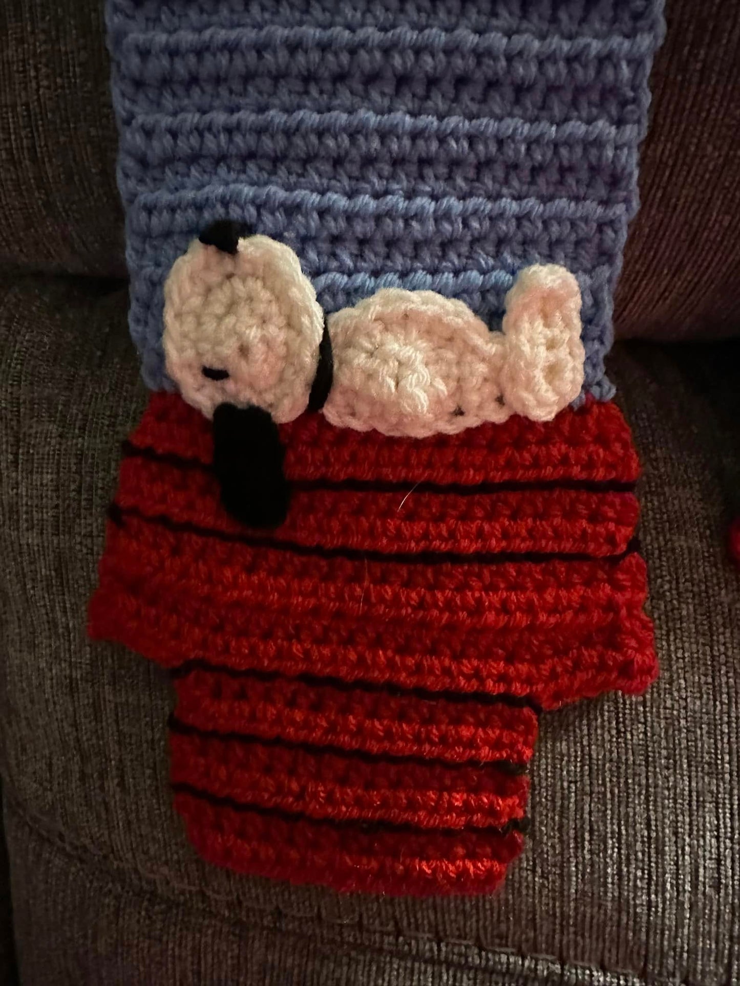 Hand-knitted cute puppy scarf