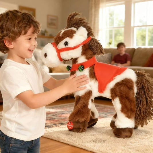 Spotted Electric Plush Horse