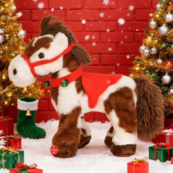 Spotted Electric Plush Horse