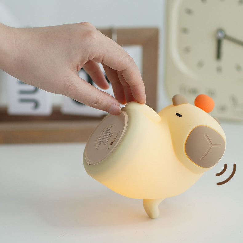 Squishy Silicone Playful Capybara LED Night Light - Perfect Gift for Kids and Girls