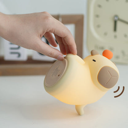 Squishy Silicone Playful Capybara LED Night Light - Perfect Gift for Kids and Girls