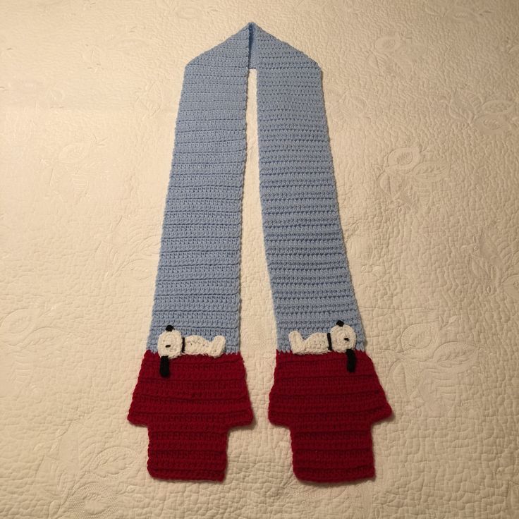 Hand-knitted cute puppy scarf