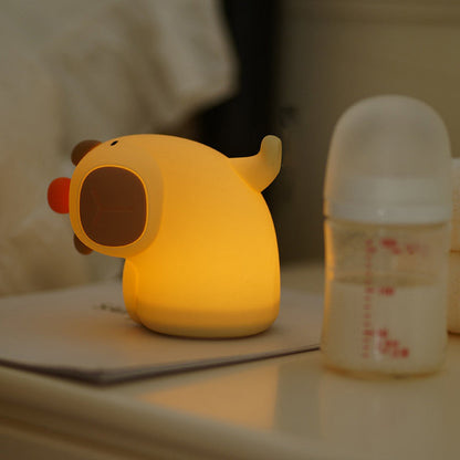 Squishy Silicone Playful Capybara LED Night Light - Perfect Gift for Kids and Girls