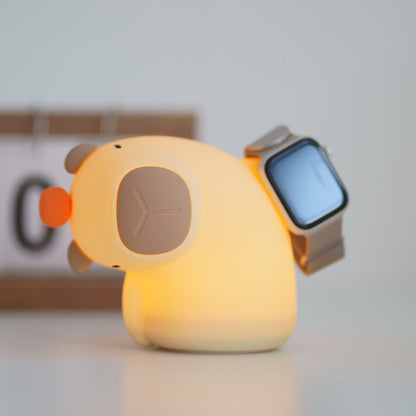 Squishy Silicone Playful Capybara LED Night Light - Perfect Gift for Kids and Girls